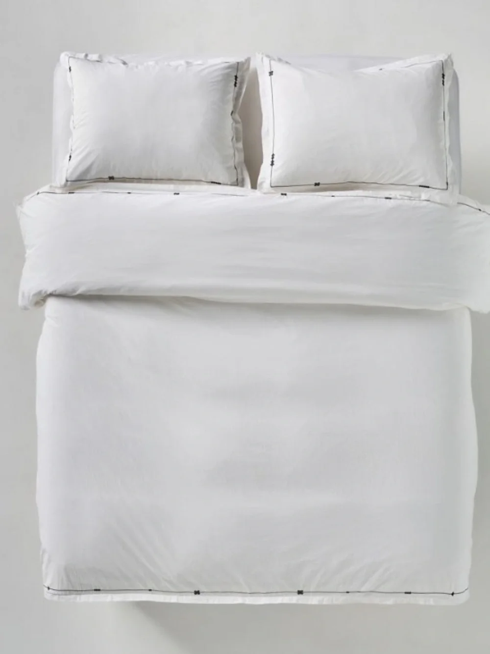 Anthropologie Taylor Organic Cotton Percale Embroidered Duvet NWT